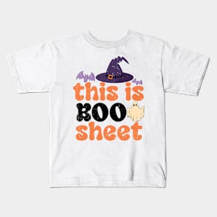 This Is Boo Sheet Ghost Retro Halloween Costume Men Women Kids T-Shirt